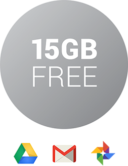 Logotipo de 15 GB de espacio de almacenamiento gratuito en Google Drive